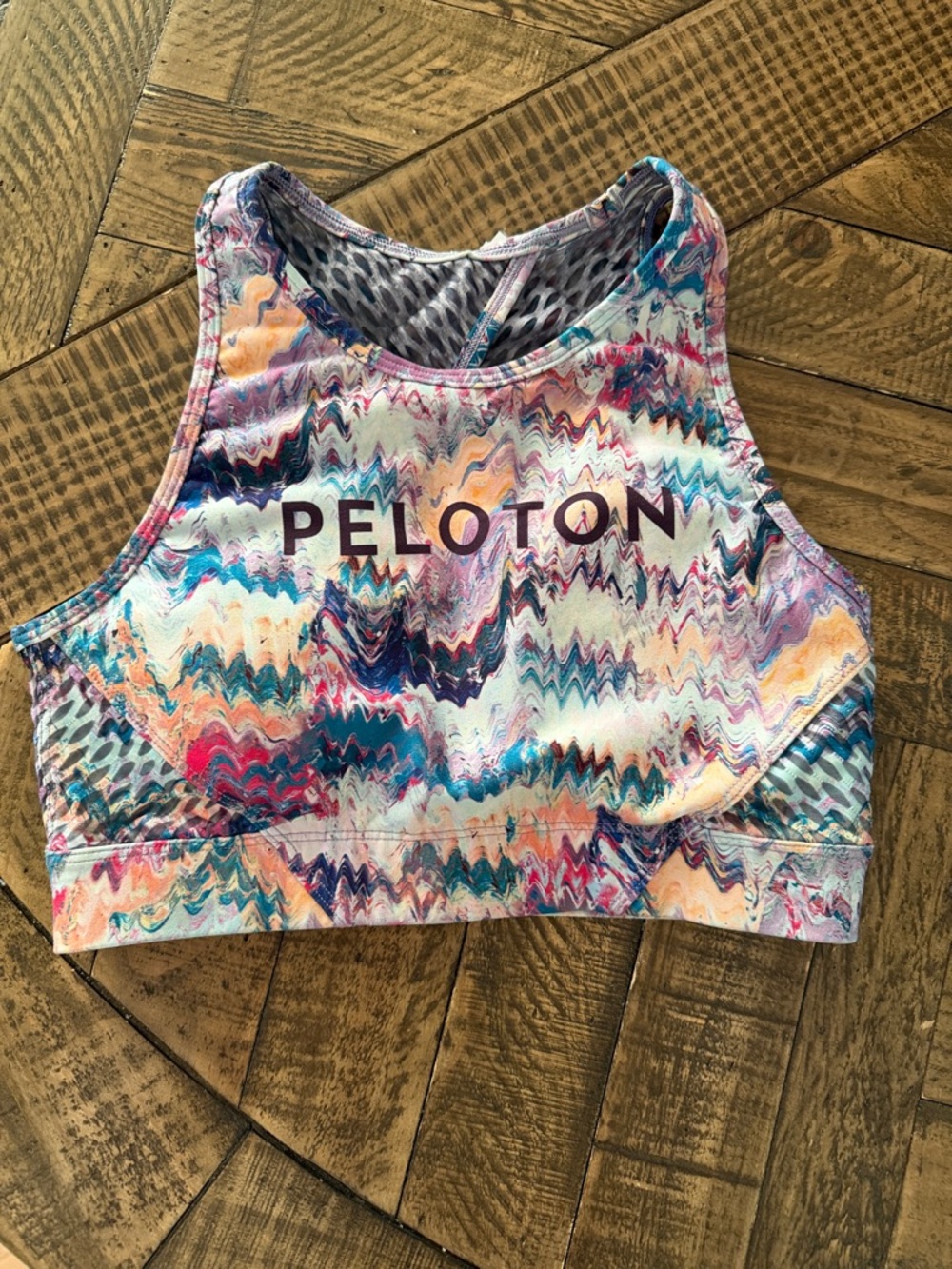 Peloton Multicolor Chevron-Print High-Neck Sports Bra